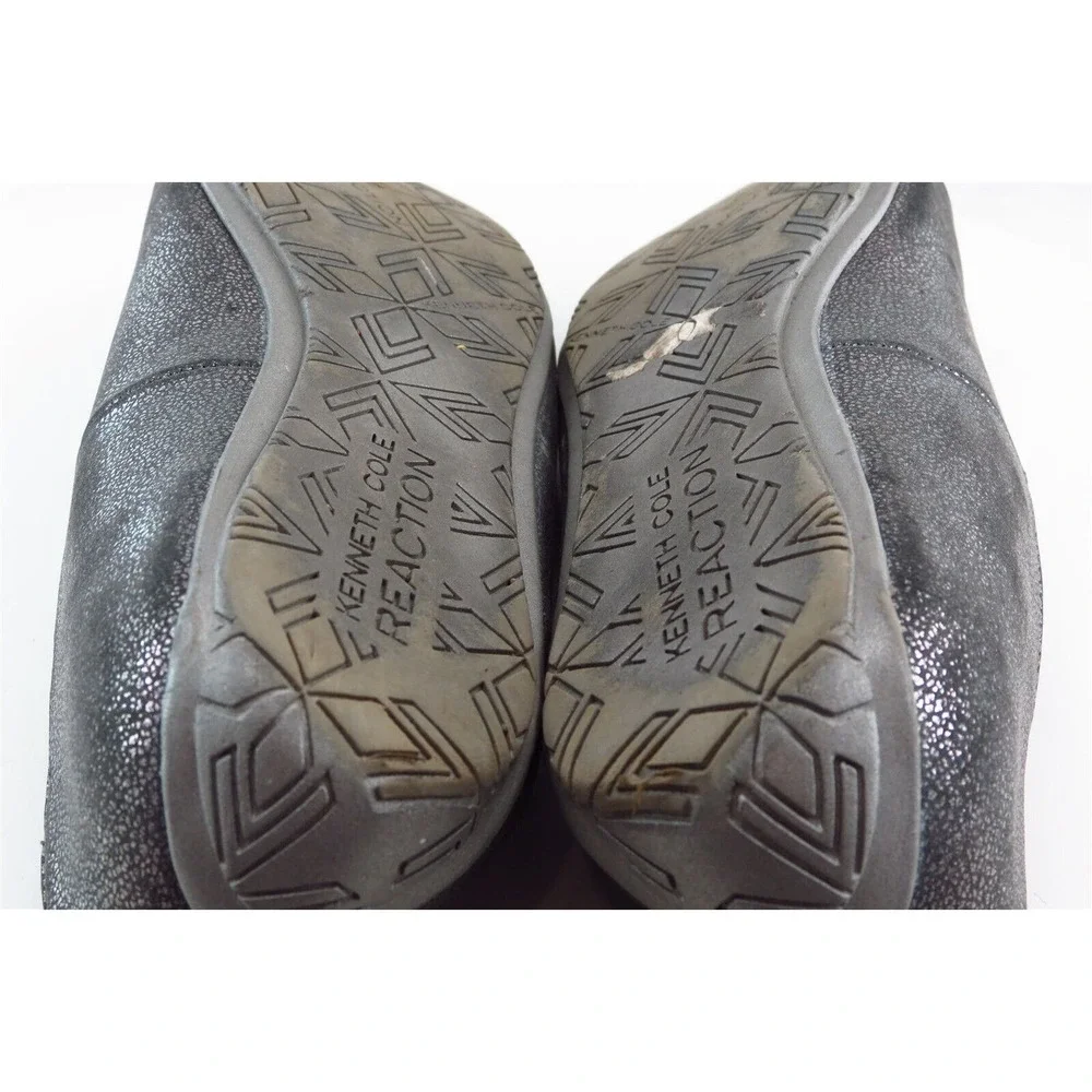 Kenneth Cole Reaction Loafers Silver Fabric Women Shoes Size‎ 7 Medium